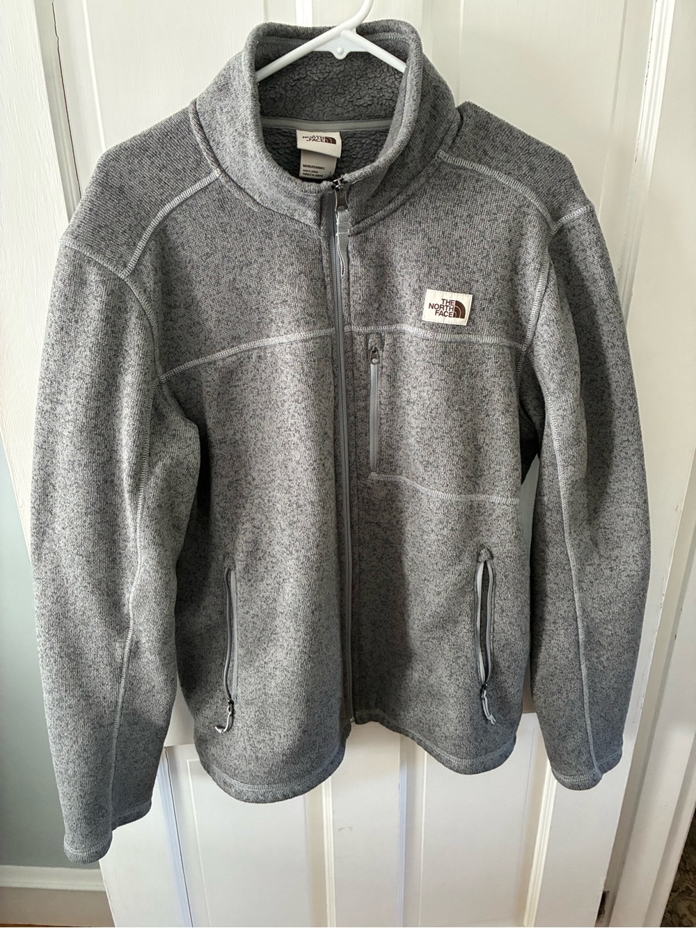 The North Face Heather Gray Zip-Up Sherpa Fleece